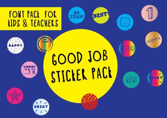 Good Job Sticker Pack Font for Branding