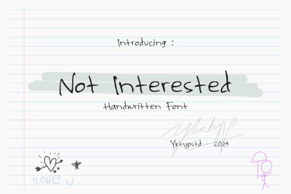 Notinterested: A Charming Handwritten Font for Crafters